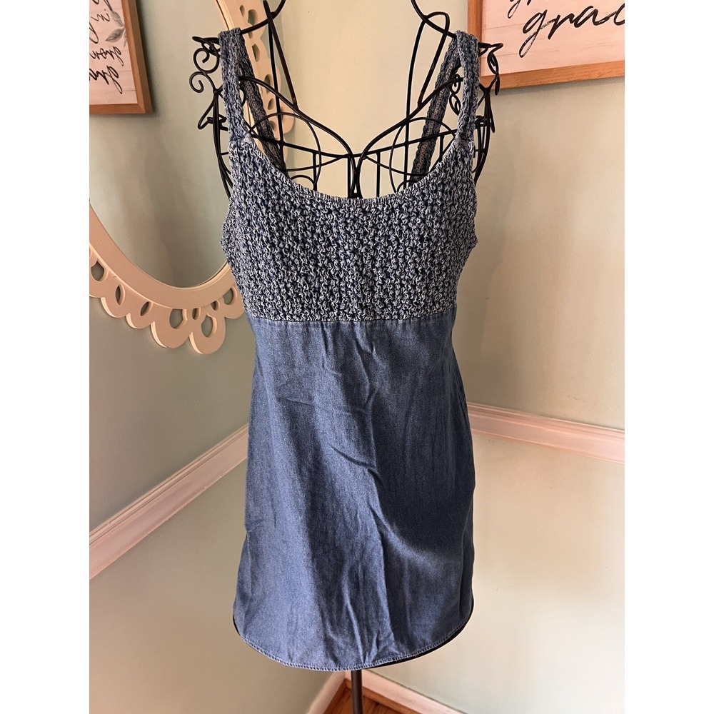 Upfront Dress Size Medium‎ Vintage Denim  Sleeveless Mini Y2k Aesthetic Street